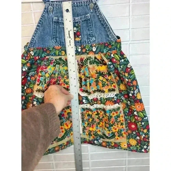 Handmade cottage core girls dress kids Measurements in photo - Picture 11 of 12